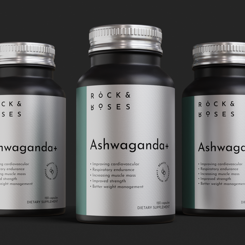 Minimal Supplement Label for a Vitamin Bottle Diseño de podbara