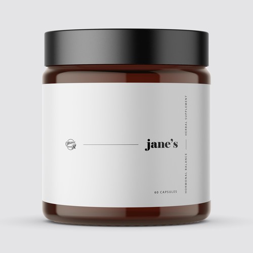 Minimal supplement label design Design by Lady Goga