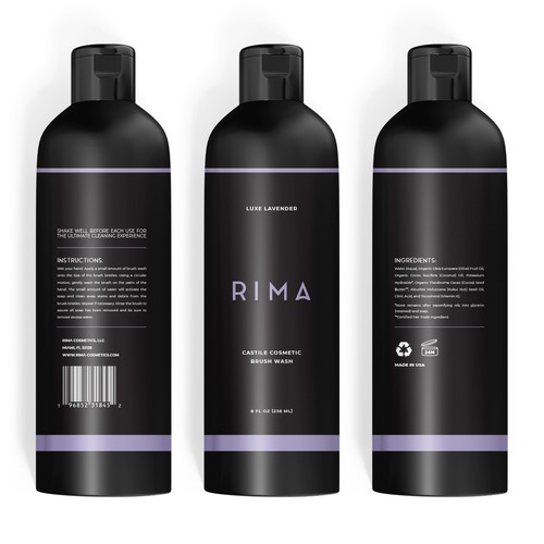 Minimalist Label for a luxury brand of cosmetic brush washes Design by PCab Designs