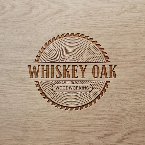 Powerful, vintage, whiskey inspired logo for woodworking company Design von Umetnick