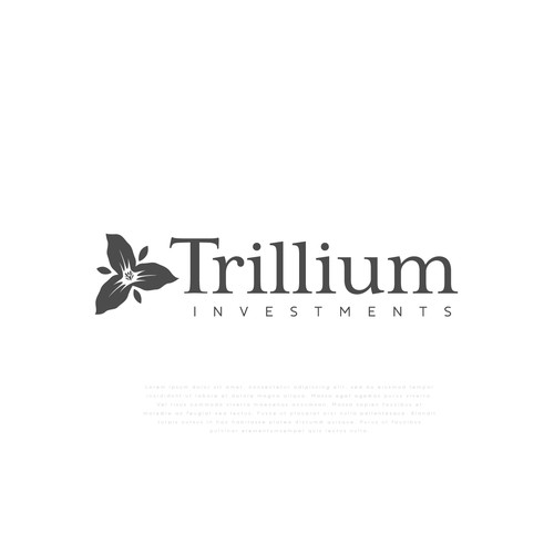 Design a sophisticated trillium flower logo for an asset management company Design by Michael San Diego CA