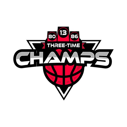 Basketball Logo for Team 'Three-Time Champs' - Your Winning Logo Featured on Major Sports Network Design by BRANDIT+