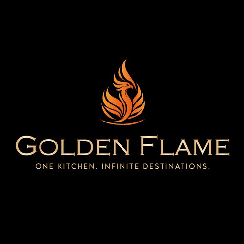 "The Golden Flame - Restaurant Logo Design" winning Logo & social media pack
