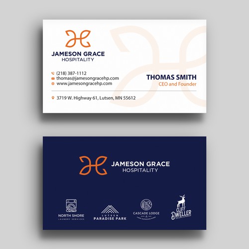 Create a modern and clean business card for a parent company with 4 subsidiaries Design by Rskylight