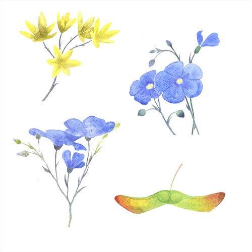 Illustrations to print onto a baby clothing- onesie, nursing cover, headbands, leggings..etc Design by Catherine Alice