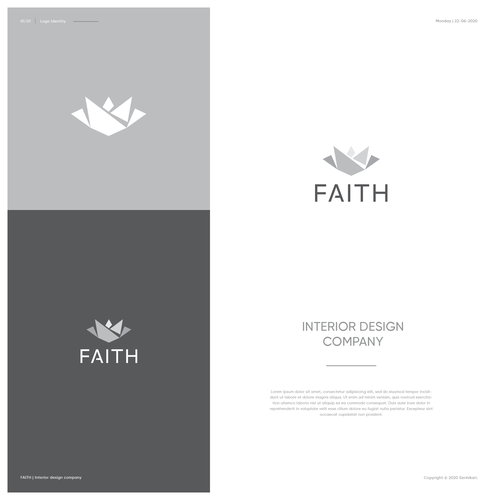 Design an ORIGAMI Lotus logo for an interior design company. Design by Snhkri™