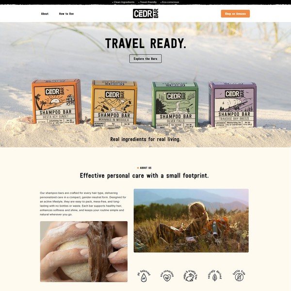 CEDR Bar | Natural Shampoo Bar Shopify Landing Page