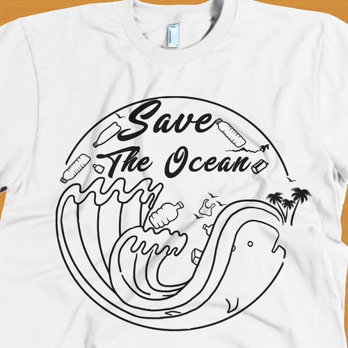 SAVE THE OCEAN OR SAVE THE OCEANS Design by methlop39