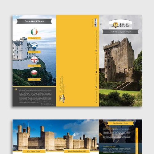 Create an inspiring travel brochure for an Ireland and UK tour operator! Design by dagusuper