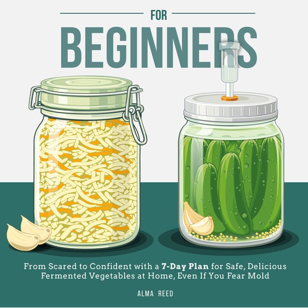 Design by H|M Design Studio™ titled "Stress-Free Fermentation for Beginners - Book Cover"