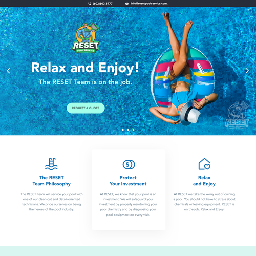 Pool Service Website for Heroes of Pool Industry Design by Alex Ivanov