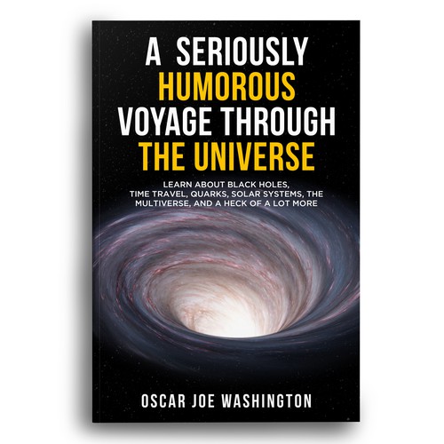 Design an exciting cover, front and back, for a book about the Universe. Design by Bigpoints