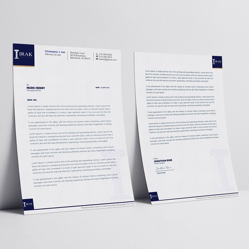 Design a new & improved Legal Letterhead Design by imran hanif