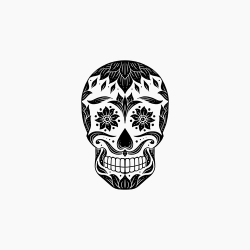 Design a rad Day of the Dead skull to be engraved on metal wallets Design von chrisnug