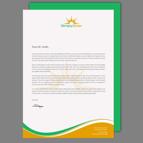 "Renewable Energy Company Letterhead" Design by chandrayaan.creative