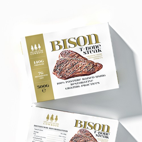 BISON T-BONE STEAK - FROM THE LAND OF THE COWBOYS Design by Meln