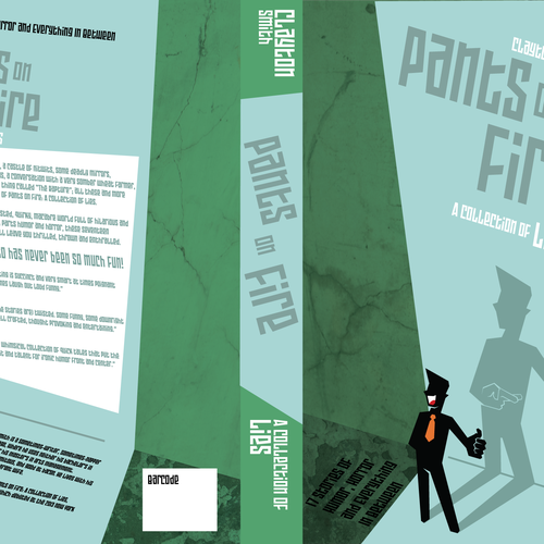 Create a fun book cover for Pants on Fire: A Collection of Lies! Design by iMAGICations
