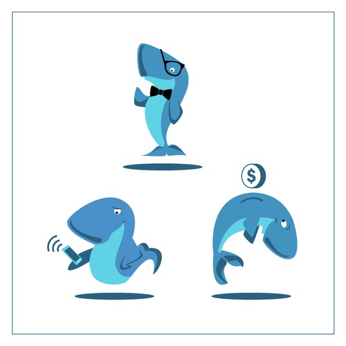 Create a fun Whale-Mascot for my Website about Mobile Phones デザイン by Medinart91