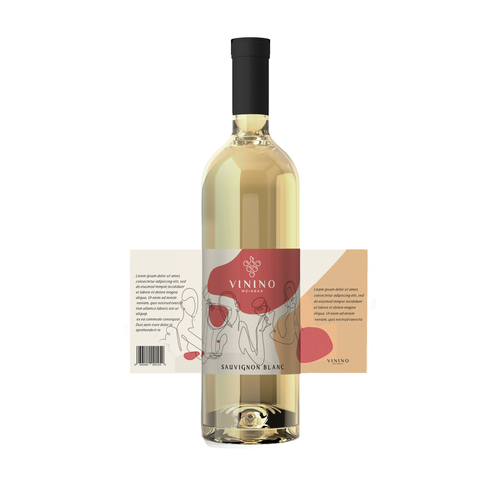 Modern label design for a house wine in a wine bar called VININO Design by halesen