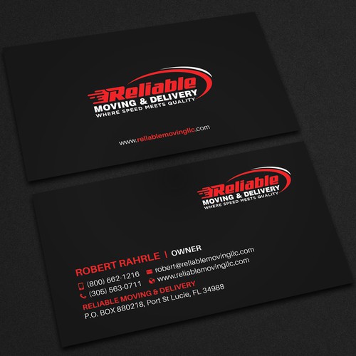 Business Card Design for Moving Company Design réalisé par Seerat Razzaki