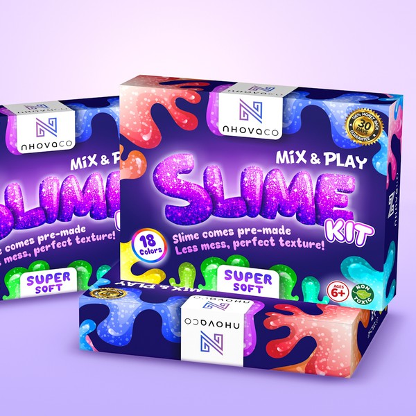 Diseño de P.D.S. titulado "1-to-1 project for Nhovaco slime kit box design "