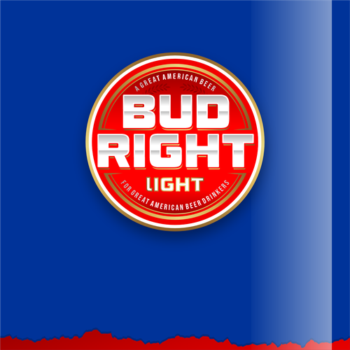 Bud Right.  The great new American Beer for good ol' fashioned American beer drinkers. Design by Voos Studio