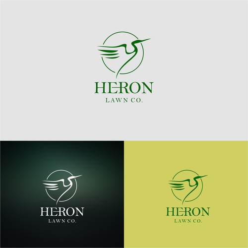 Modern Lawn Care Business with Heron Design by i-ali