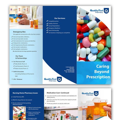 Design a eye-catching brochure for Quality First Pharmacy Réalisé par 100% creatividad