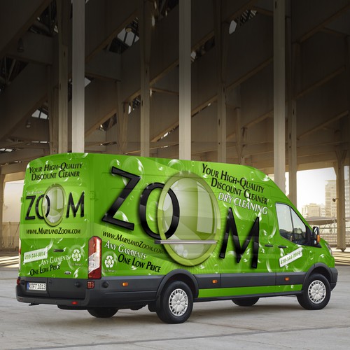 Zoom Dry Cleaning van wrap for eco-friendly one-price cleaner Design by J.Chaushev