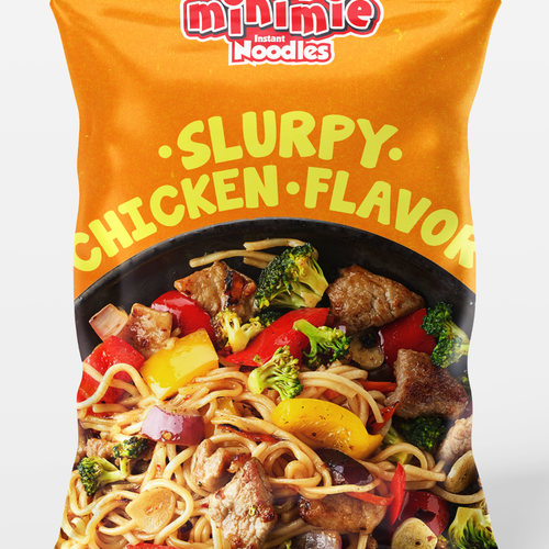 New packaging Design for Minimie Noodles Design by Iustina Design