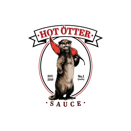 Design a Hot Sauce logo with an Otter Design by jagokandank