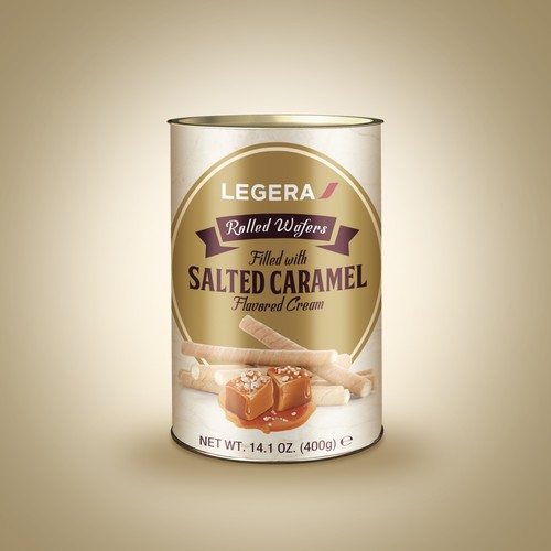 LEGERA Wafer Rolls Pack 125 gm - Salted Caramel Design by sougatacreative