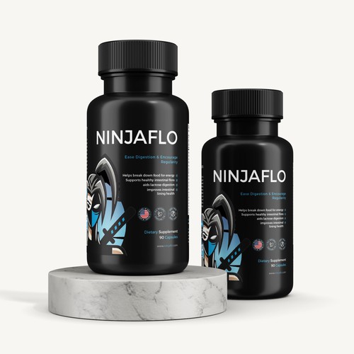 We need a cool supplement label for our supplement NINJAFLO Design by Eunoia_Karsa