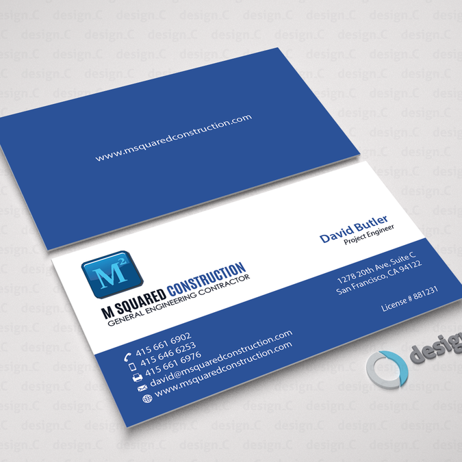 Business Card Design For Underground Construction Pany