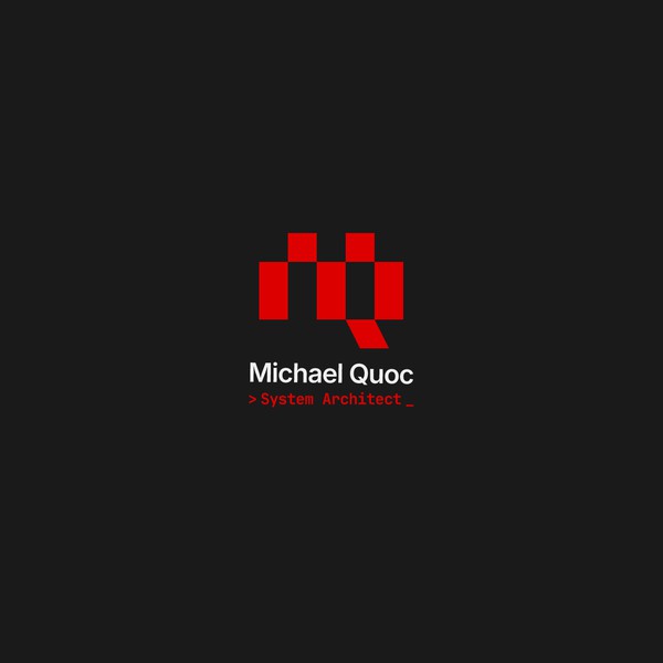 Tech logo monogram MQ, pixel thematic