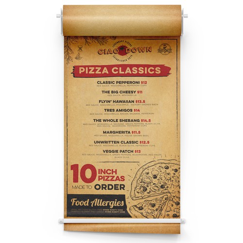 Legendary Pizza Menu Boards for adventurers Design by si_JambuL