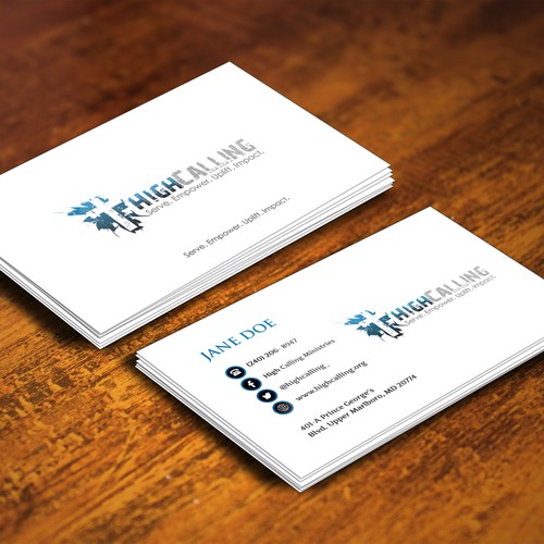 Design A Modern Business Card Design For A Church Called High Calling Ministries