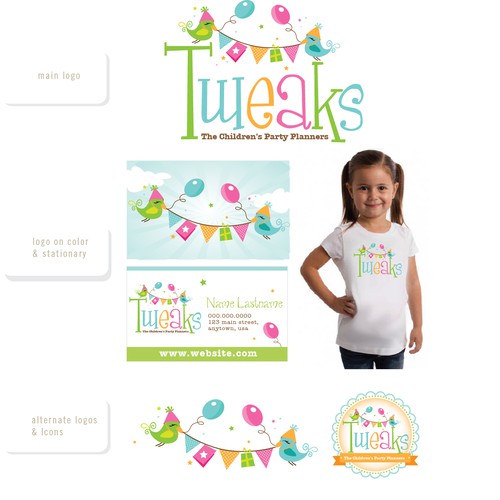 logo for Tweaks - The Children's Party Planners Design by PrettynPunk