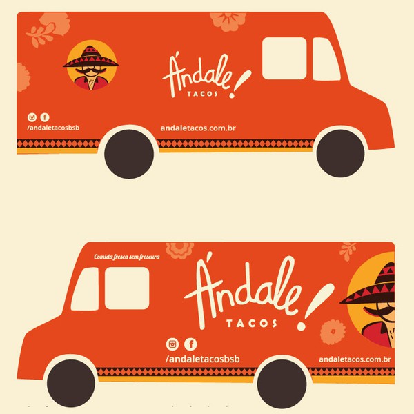 Ándale Tacos logo and foodtruck