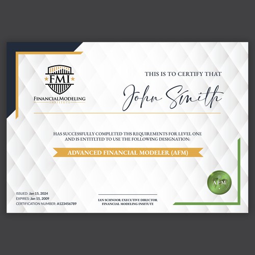 Looking for Custom Professional Certificate Design Design réalisé par Tety design