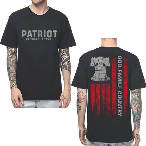 Develop a patriotic shirt that represents: The individual patriot, God, Family, Country Design by -Diamond Head-