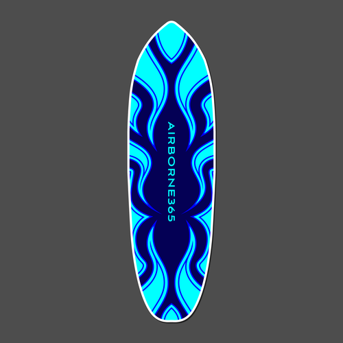 Surfboard Style Skate Deck Design Design by Digital Man ✅