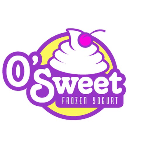 logo for O'SWEET    FROZEN  YOGURT Diseño de CrankyBear