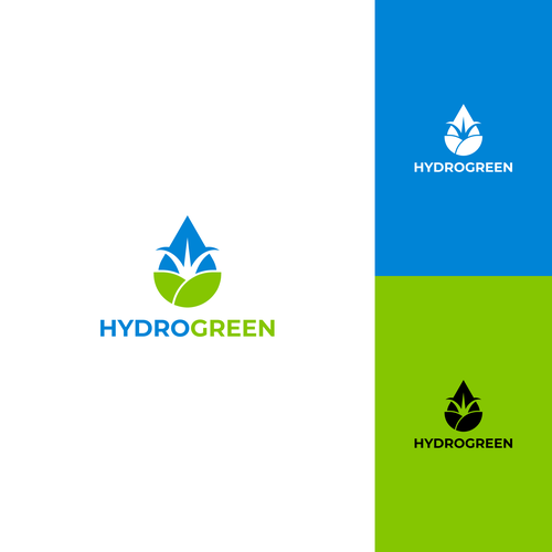 Sleek bold logo for hydroseeding company water droplet/grass-ontwerp door elastis