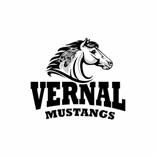 Middle school mustang logo cool enough for your kid to wear Design by diviart