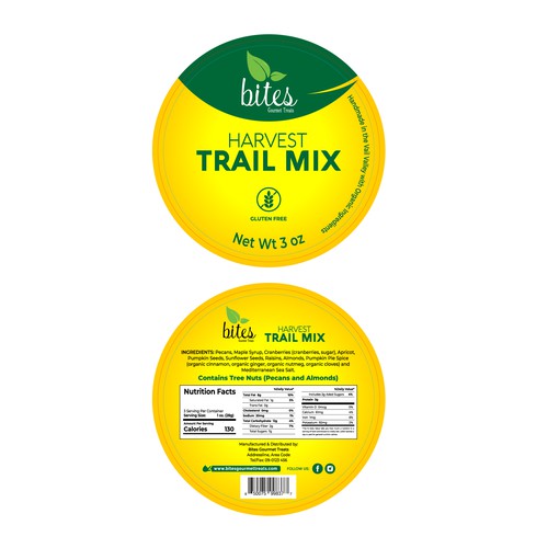 Design a Food Label for Harvest Trail Mix (logo and dieline files included) Design by Ashik Mamun