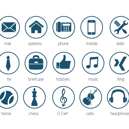 20 Modern Icons For Personal Cv Resume Icon Or Button Contest