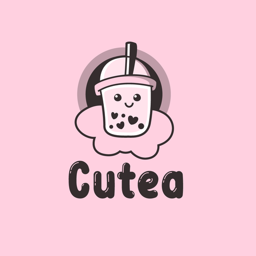 Cute and clean logo for boba/bubble tea shop! Design by AdriánKG