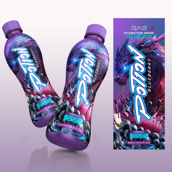 Design realizzato da mikefndo intitolato "Hydration Drink Brand Bottle Wrap"