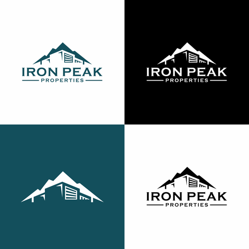 Logo combining geometric abstract mountains with industrial buildings for real estate company-ontwerp door chandra.k